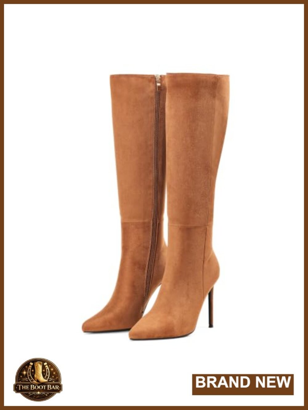 Women's Faux Suede Stiletto Knee High Boots Pointed Toe Fall Winter